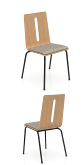 Chaise Wood 4 pieds métal